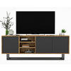 TV-LOWBOARD Apollo Eiche wotan Graphit Matt 150/53/35 cm - Graphitfarben/Schwarz, Holzwerkstoff/Metall (150/53/35cm) - Meble Lindner