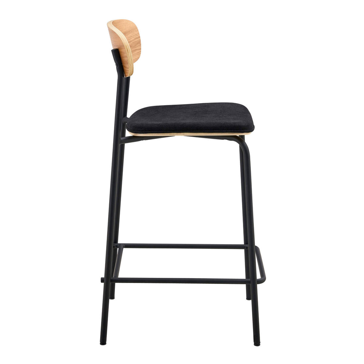 HOCHSTÜHLE 2-tlg., Schwarz - Schwarz, Holz (42/96/50cm) - Oviala
