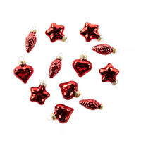 WEIHNACHTSKUGELN Set 12 Stück - Rot, Glas (8.5/7/8.5cm) - Home Styling Collection