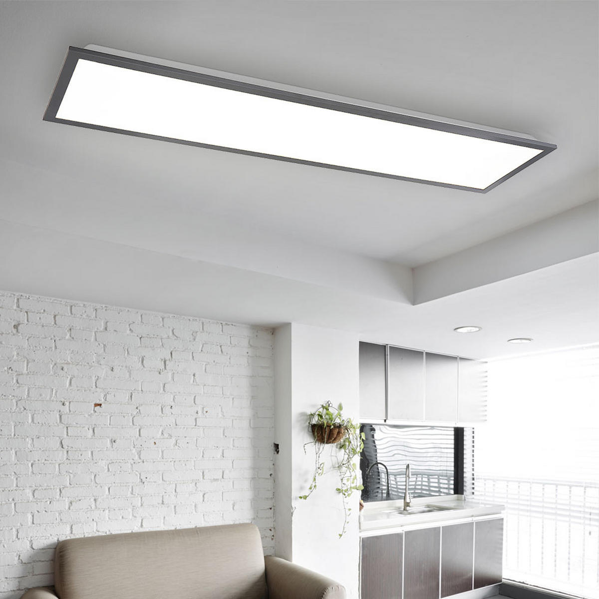 LED DECKENLEUCHTE Doro Grau Aluminium - Grau, Metall (80/20/7.5cm) - Globo Lighting