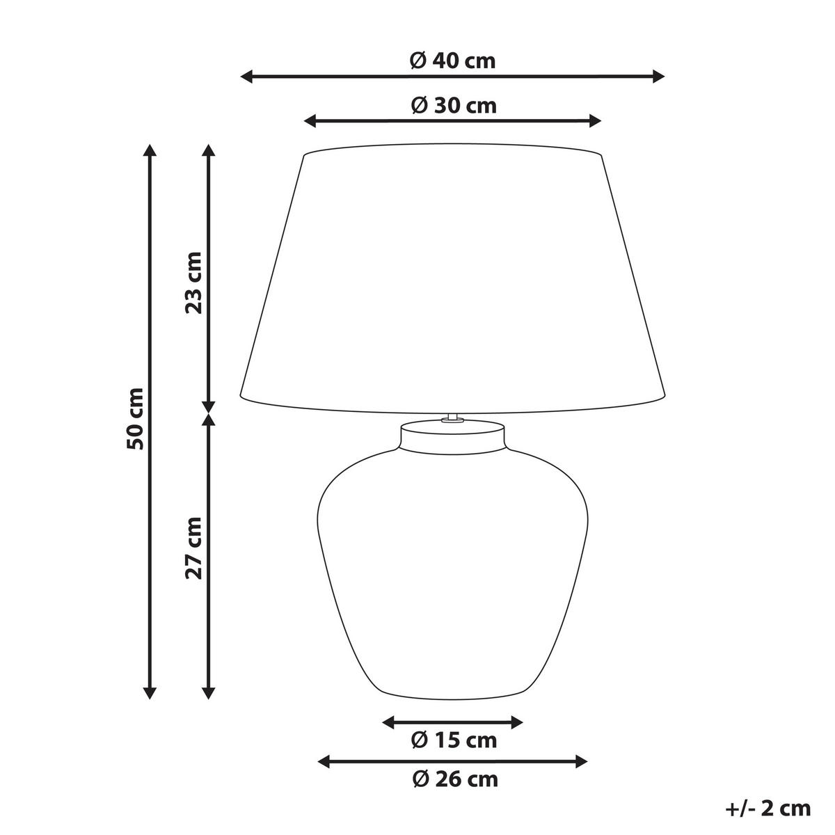 TISCHLAMPE Braun Barton - Braun, Keramik (40/40/51cm) - Beliani