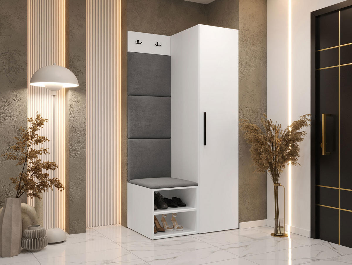 GARDEROBEN-SET Medi III - Schwarz/Weiß, Holzwerkstoff/Kunststoff (40/191/50cm) - MIRJAN24