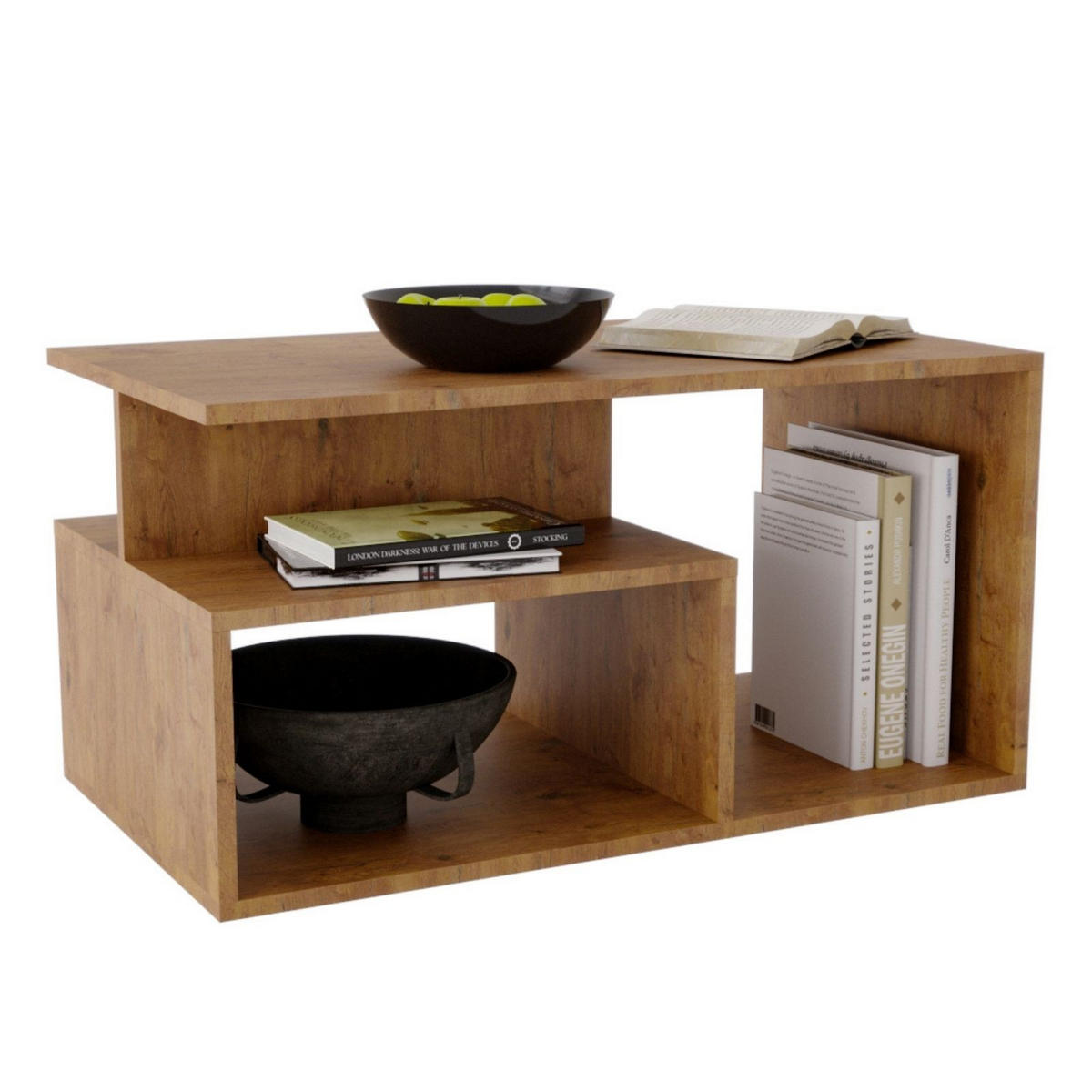 COUCHTISCH Holzwerkstoff rechteckig stabil Retro 44/50/90cm - Nussbaumfarben, Holzwerkstoff (50/90/44cm) - CraftPAK