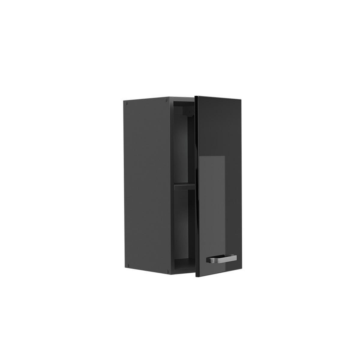 HÄNGESCHRANK R-Line Schwarz Hochglanz 30 cm - Schwarz Hochglanz/Anthrazit, Holzwerkstoff (30/60/31cm) - Vicco