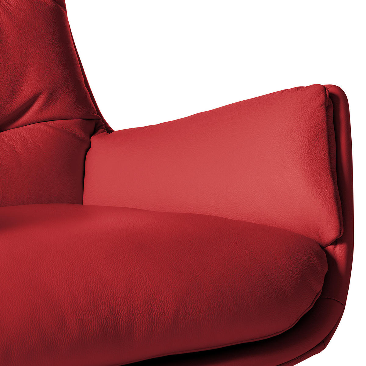 SESSEL mit Kreuzfuß - Rot/Schwarz, Leder/Metall (83/95/97cm) - home24