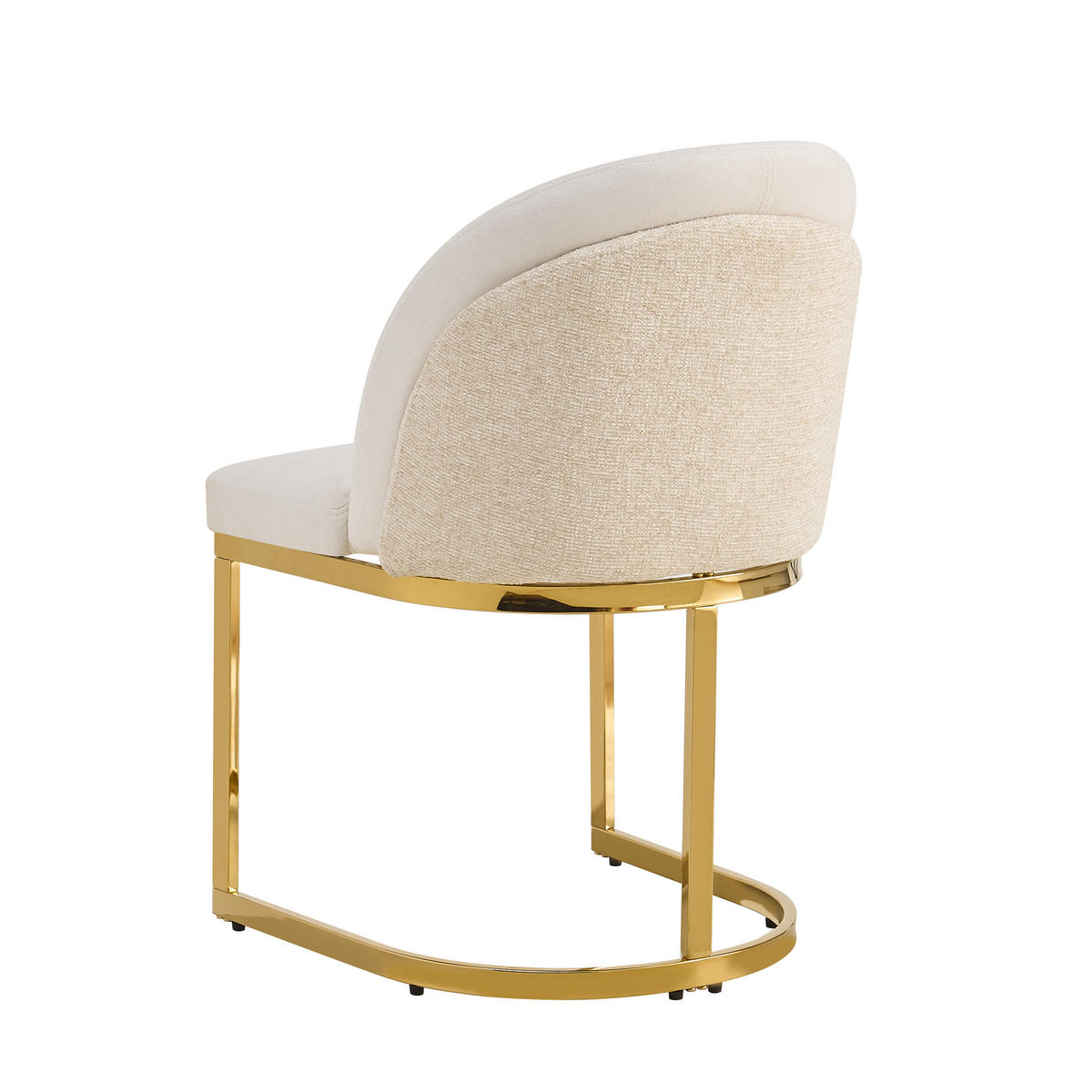 ESSZIMMERSTUHL 2er Set Chenille Beige Gold Modern - Beige, Textil (59/85/52cm) - FLIEKS