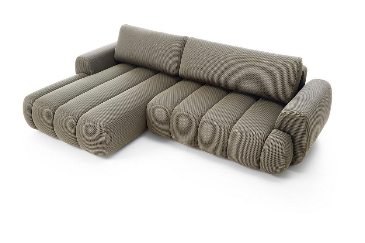 ECKSOFA SITO Braun Jersey mit Schlaffunktion - Braun, Holz (272/168cm) - MASSENO