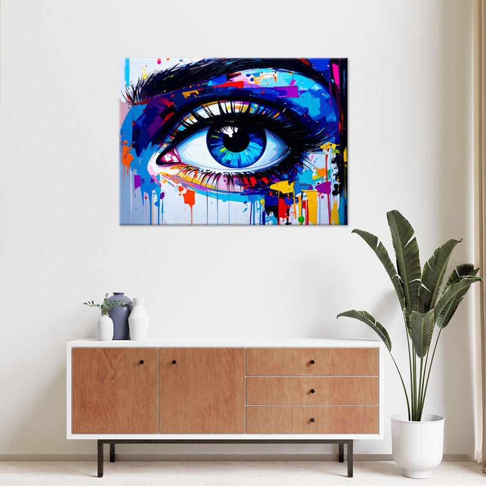LEINWANDBILD Porträt Auge Frauen Abstrakt 100x70cm - Multicolor, Textil (100/70cm) - Feeby