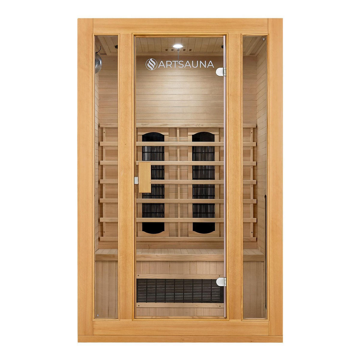 INFRAROTKABINE Nyborg S120K mit Keramik-, Flächenstrahler & Hemlockholz - Naturfarben, Holz (120/190/105cm) - Artsauna