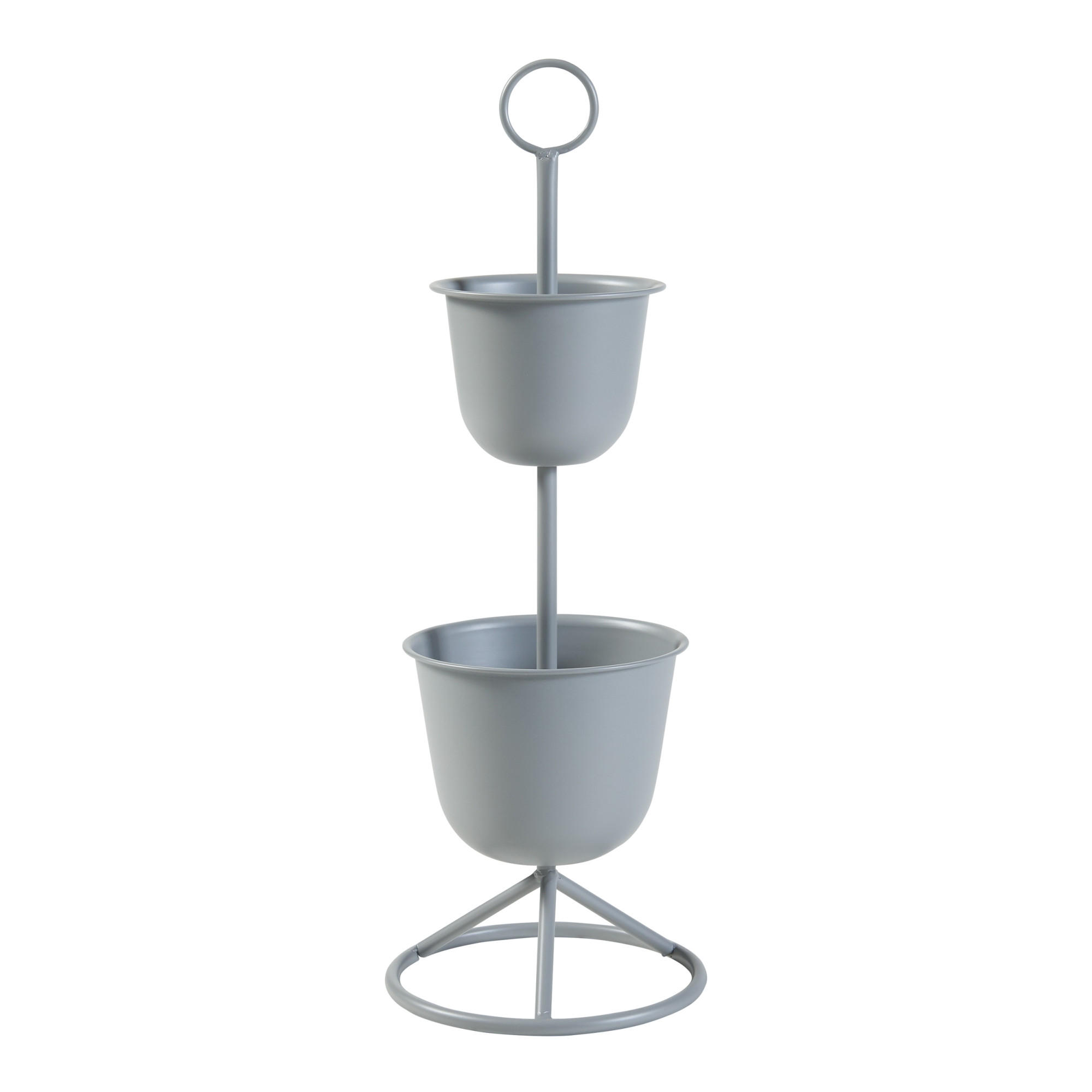 PFLANZENSTÄNDER Alphen - Grau, Metall (26/76.5cm) - [en.casa]