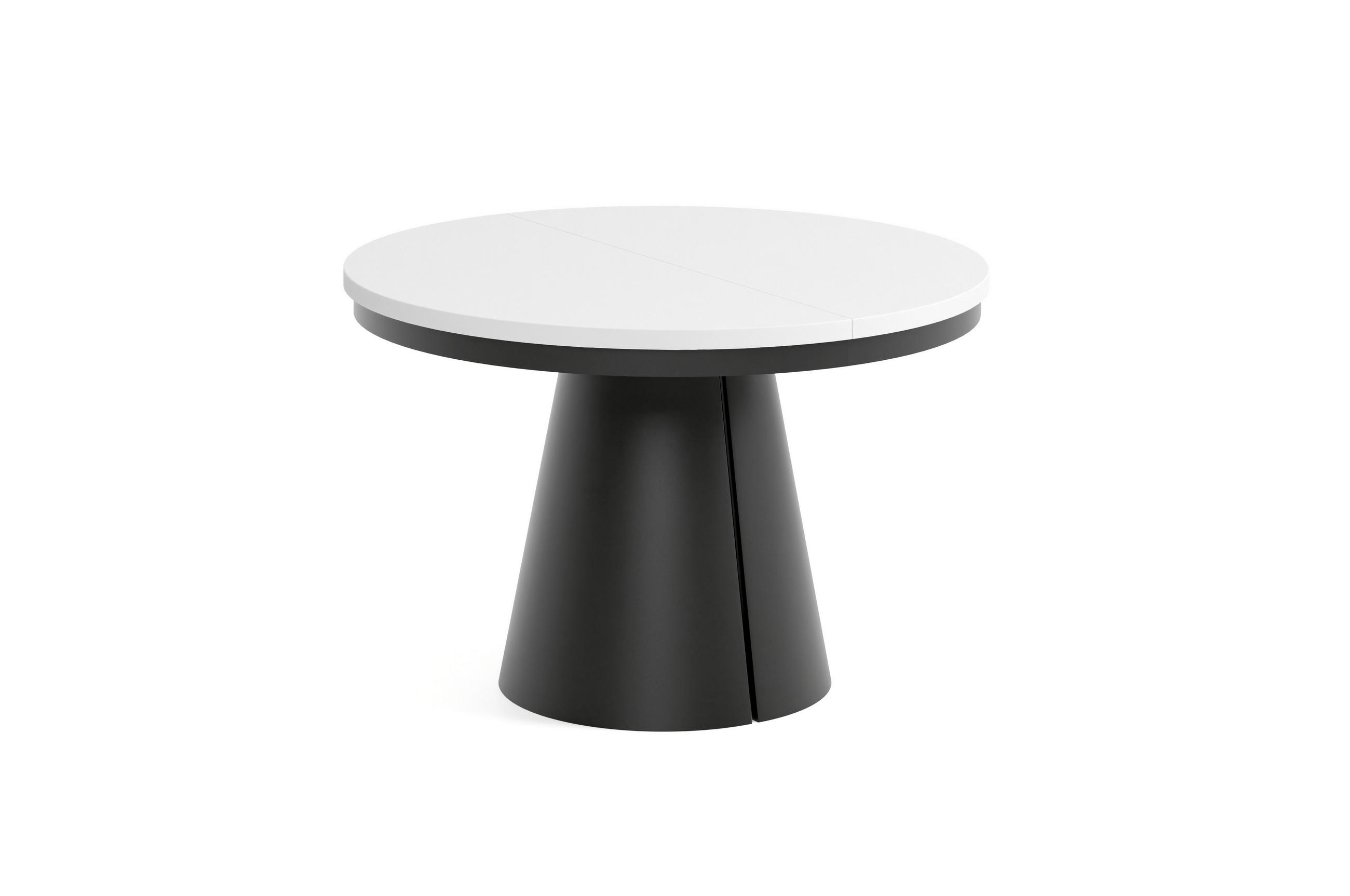 ESSTISCH CALMA Bis - Schwarz/Weiß, Holzwerkstoff/Metall (120/120/76cm) - Meblini