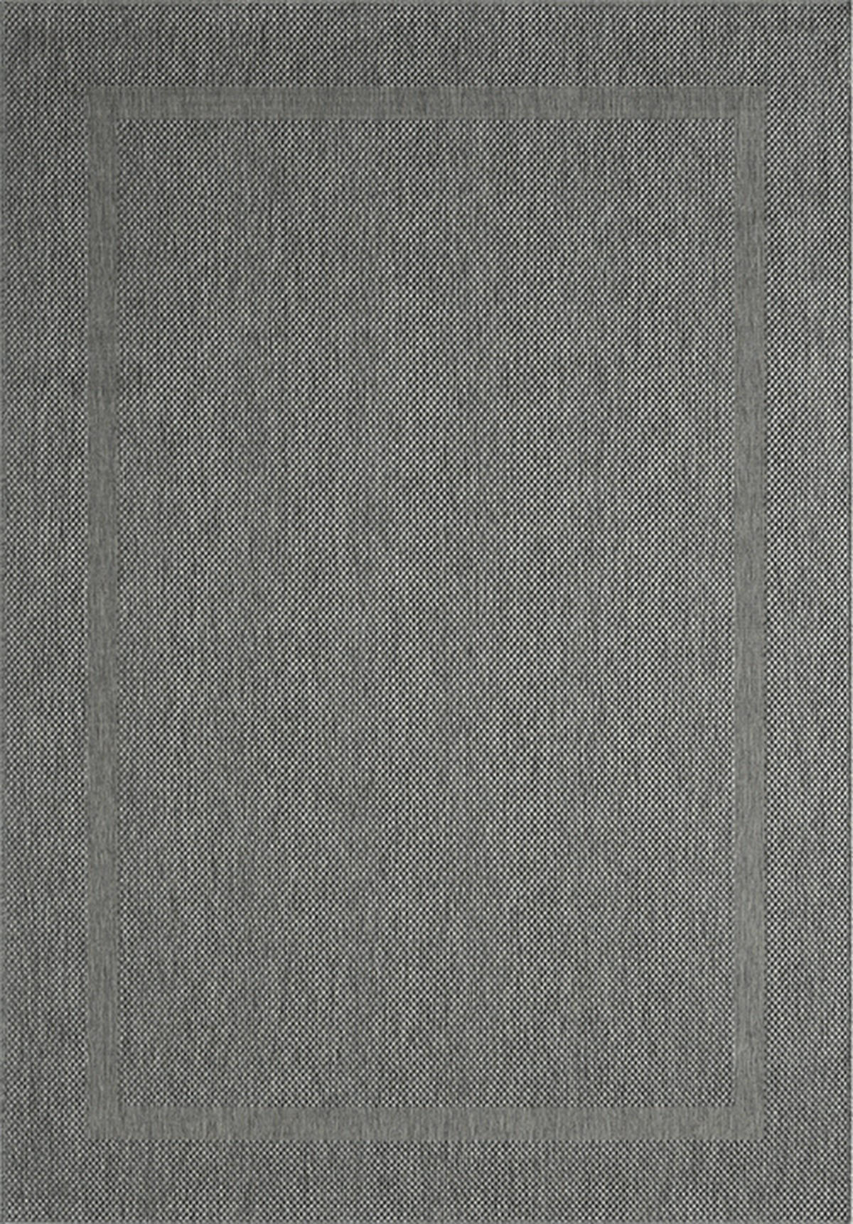 FLACHWEBTEPPICH Bordüre BORNO Polypropylen Anthrazit 240 x 340 cm - Anthrazit, Textil (240/340cm) - KADIMA DESIGN
