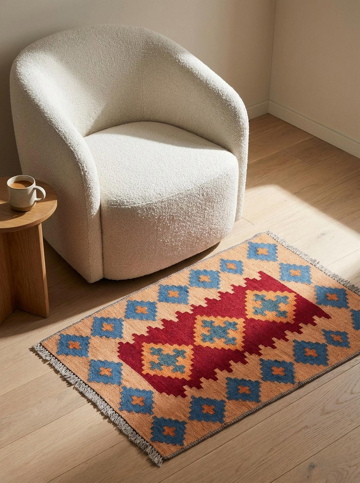 HANDWEBTEPPICH Kelim Gashgai Rot 89/57 cm Schurwolle - Rot, Textil (57/89cm) - Looma