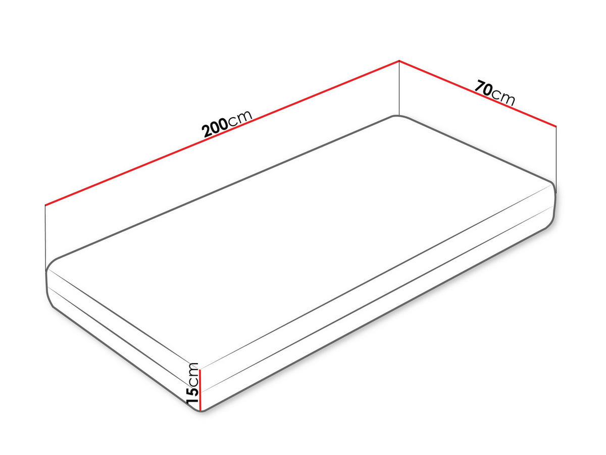 SCHAUMSTOFFMATRATZE Nemezis 15 cm - Weiß, Textil (70/200cm) - MIRJAN24