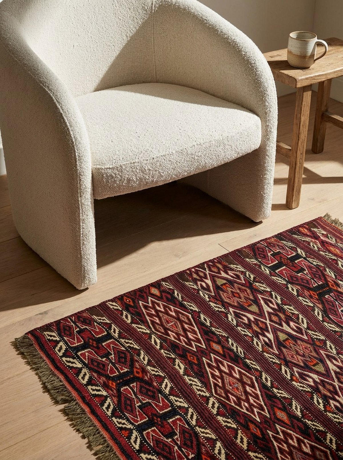 HANDWEBTEPPICH Sumak Shahsavan Mehrfarbig 93/76 cm Schurwolle - Multicolor, Textil (76/93cm) - Looma