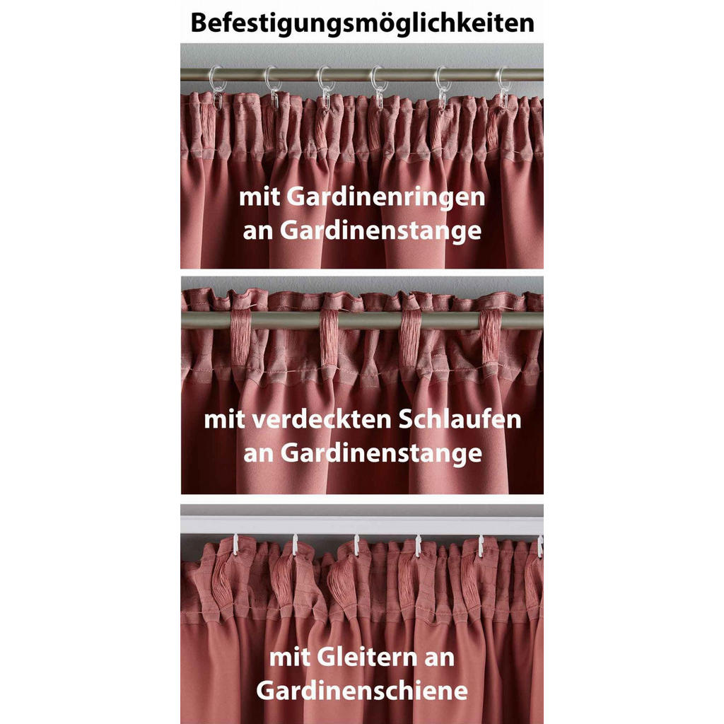 Thumbnail - Gardinenbox Vorhang, Altrosa, Textil, 295x245 cm, Oeko-Tex® Standard 100, Wohntextilien, Gardinen & Vorhänge, Verdunkelu...