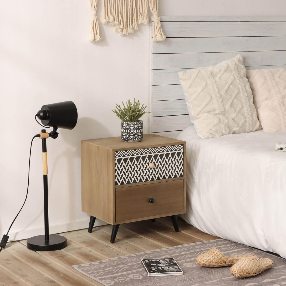 NACHTTISCH Braun 30/40/45 cm - Braun, Holzwerkstoff (30/45/40cm) - Mobili Rebecca