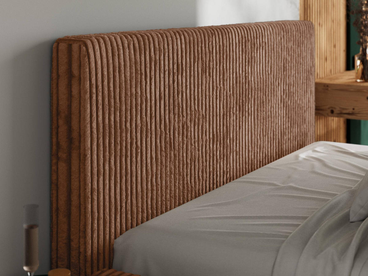 POLSTERBETT TILIANO CLASSIC 160/200 - Orange Cord - Schaum-Matratze - Orange, Textil (160/200cm) - MKS