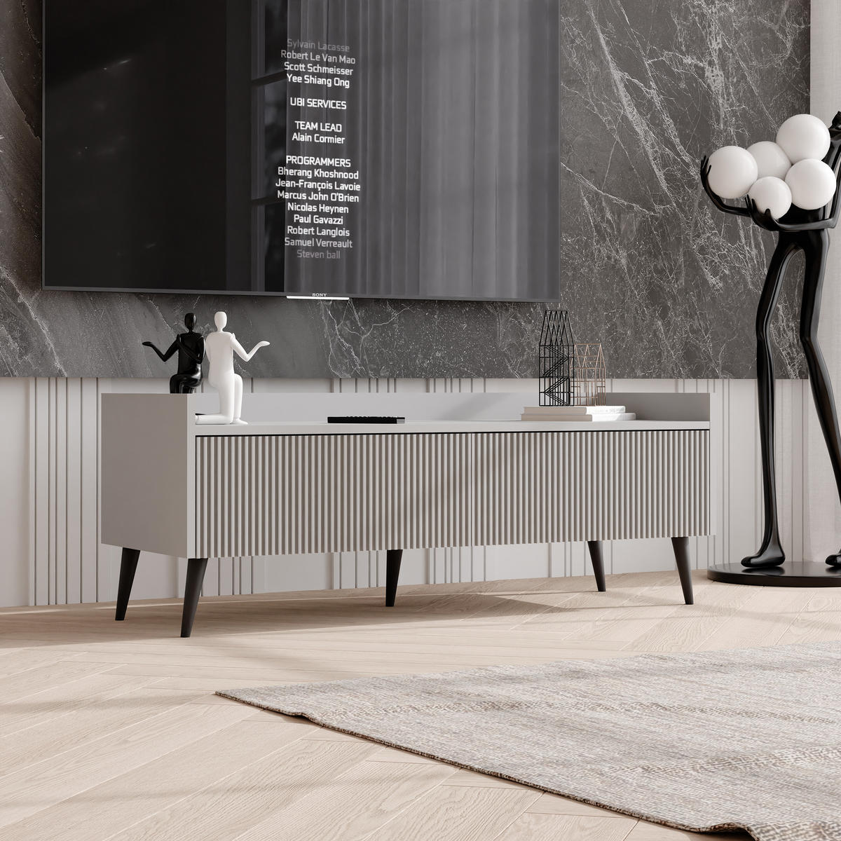 TV-LOWBOARD SCALA stehend, 120 cm Kaschmir - Kaschmir/Schwarz, Holzwerkstoff/Metall (120/45/41cm) - Idohome
