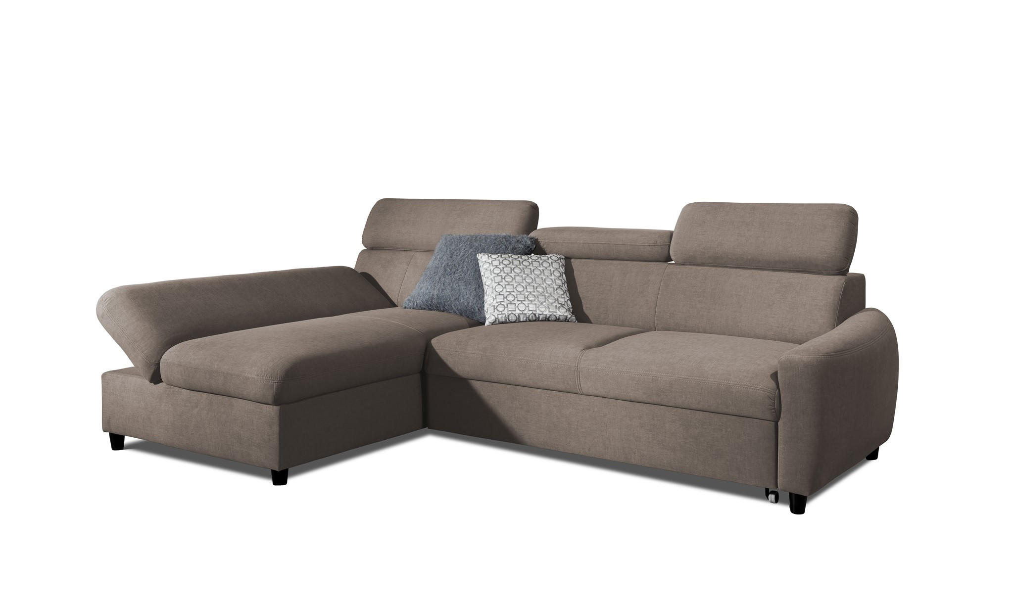 ECKSOFA Schlafsofa Anton Xs In Esito - Taupe, Holzwerkstoff/Textil (260/170cm) - Fun Möbel