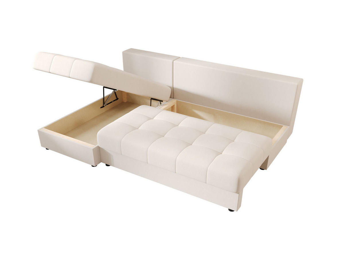 ECKSOFA MOS L Cosmic 10 Links mit Schlaffunktion - Beige, Textil (200/143cm) - Bedante
