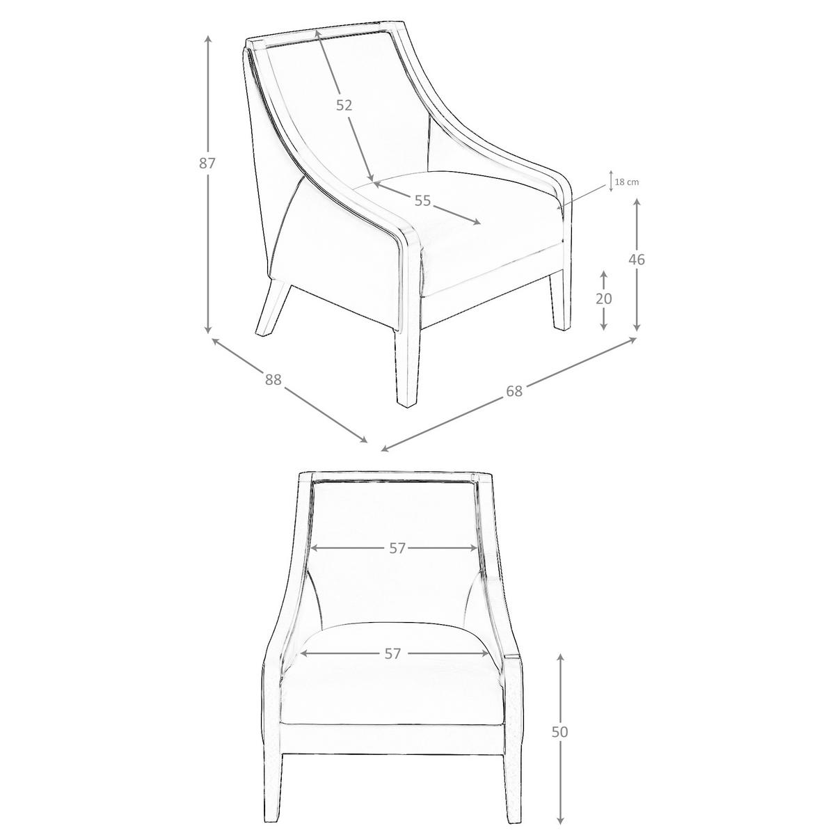 SESSEL Grau Honig 68/88/87 cm - Grau/Honig, Leder (68/87/88cm) - ANGEL CERDA