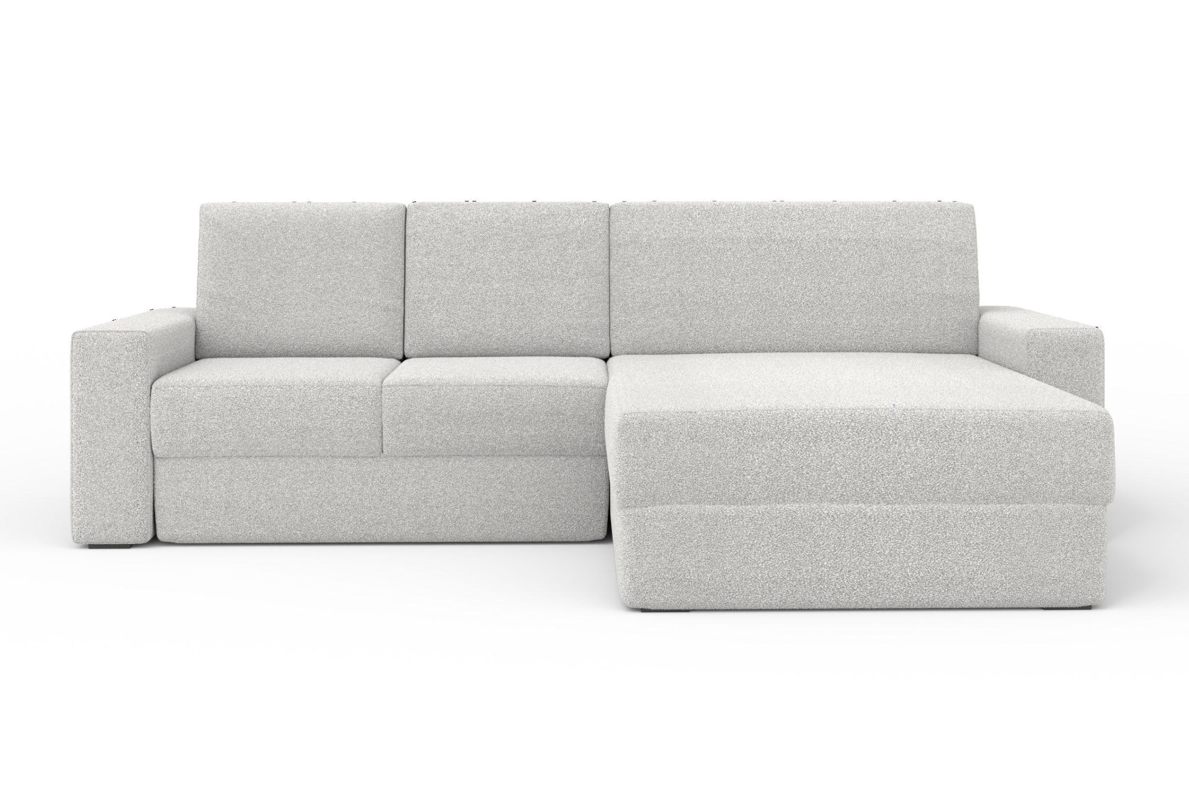 ECKSOFA TOCO XL 275/170 cm in Boucle Hellgrau rechts - Anthrazit, Holz/Holzwerkstoff (275/170cm) - Deine Möbel 24