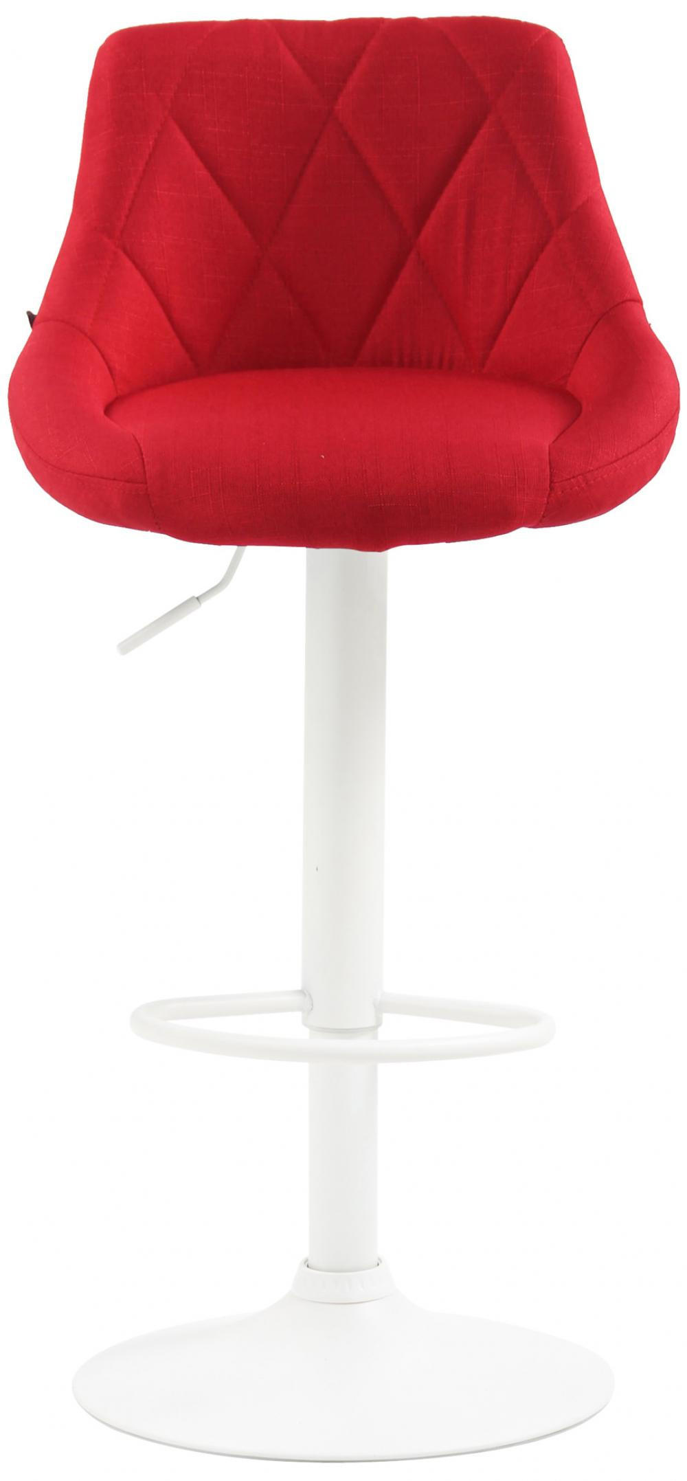 BARHOCKER Stoff rot - Rot/Weiß, Textil/Metall (46/83/49cm) - CLP