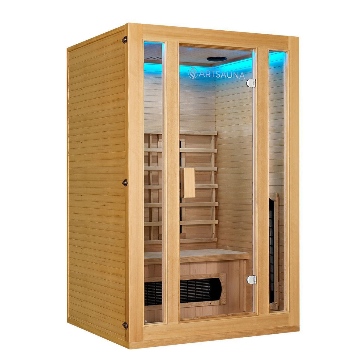 INFRAROTKABINE Nyborg S120K mit Keramik-, Flächenstrahler & Hemlockholz - Naturfarben, Holz (120/190/105cm) - Artsauna