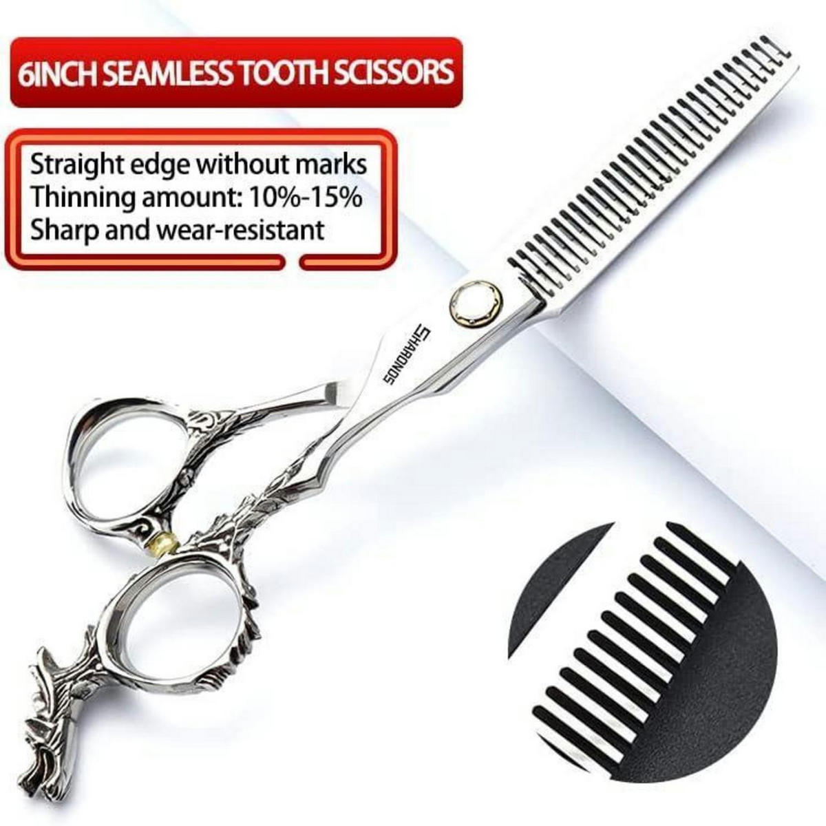 FRISEURSCHERE 6 Zoll 4-teiliges Set - Silberfarben, Metall (6/1/18cm)
