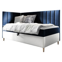 BOXBETT Maja Junior 3, Seite zum Öffnen des Bettkastens: Links - Blau/Weiß, Holz (80/200cm) - MIRJAN24