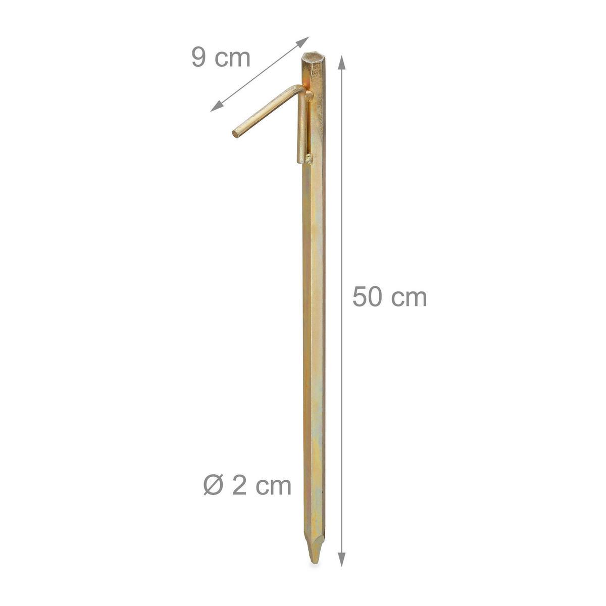 4XBODENANKER - Goldfarben, Metall (9/50/2cm) - Relaxdays