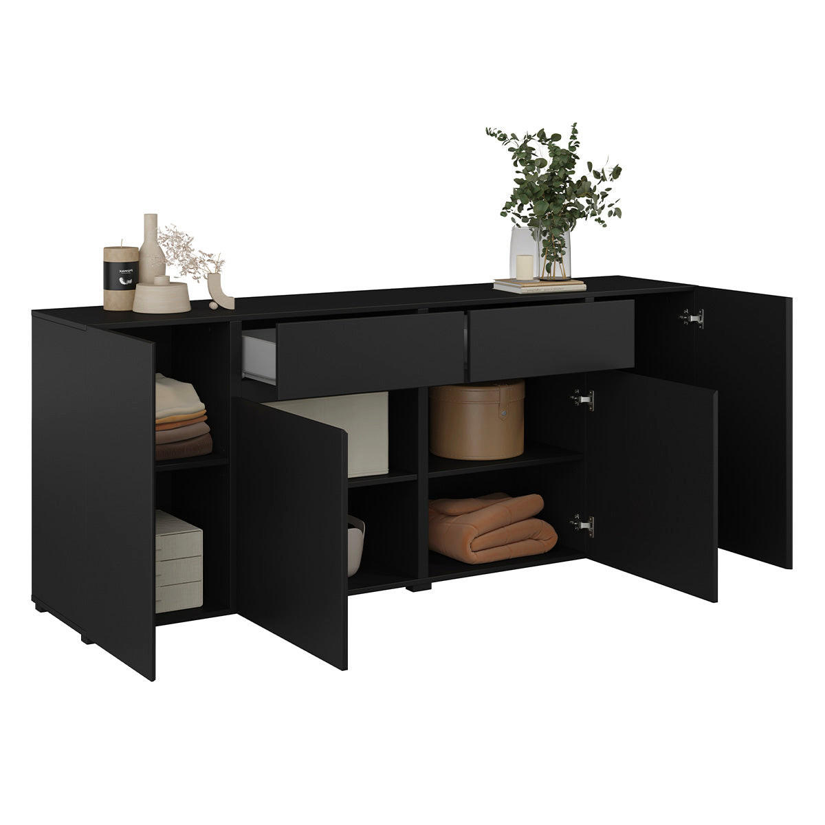 SIDEBOARD Maxis Schwarz - Schwarz, Holzwerkstoff (195/78/40cm) - Petits-meubles