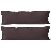SEITENSCHLÄFERKISSEN-BEZUG 40x145 cm aus 100% Baumwolle, KISSENBEZUG Weiß Uni - Braun, Textil (145/40cm) - Carpe Sonno