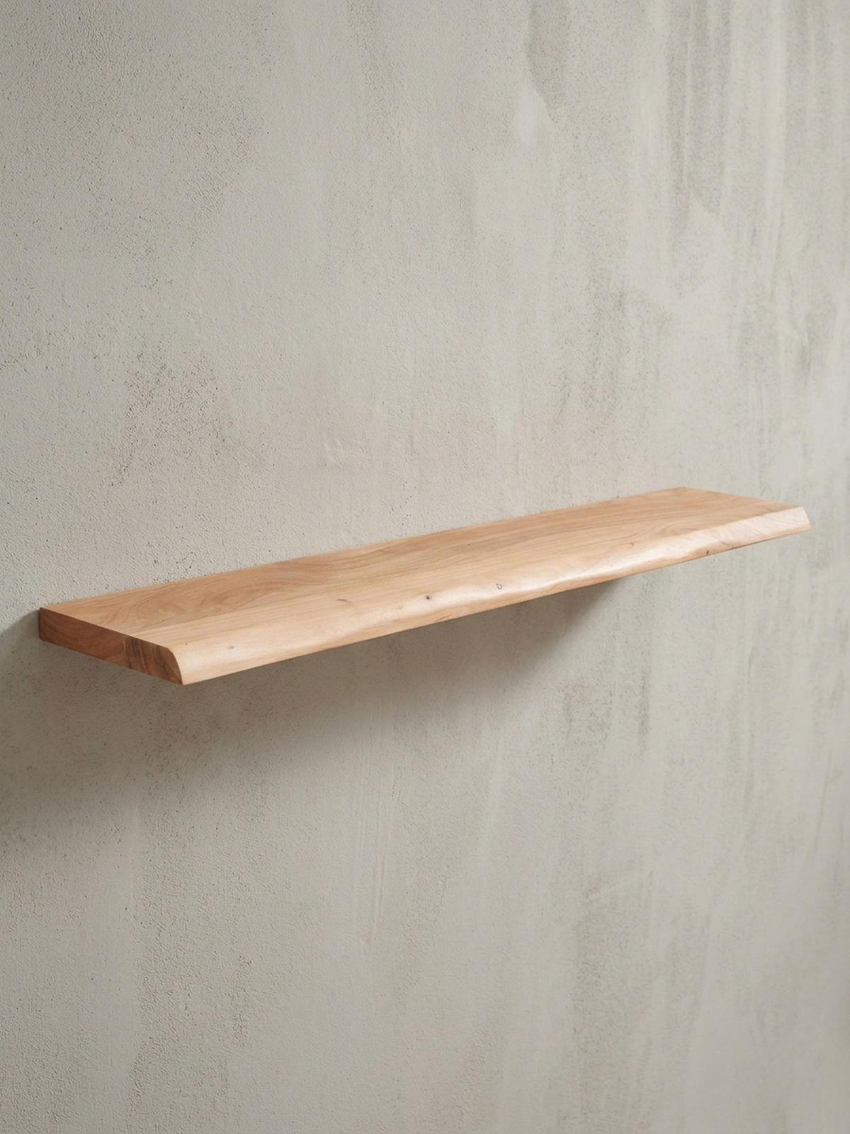 WANDREGAL Akazienholz Baumkante Rustikal, Beige 140x26x4 cm - Beige, Holz (140/4/26cm) - KADIMA DESIGN