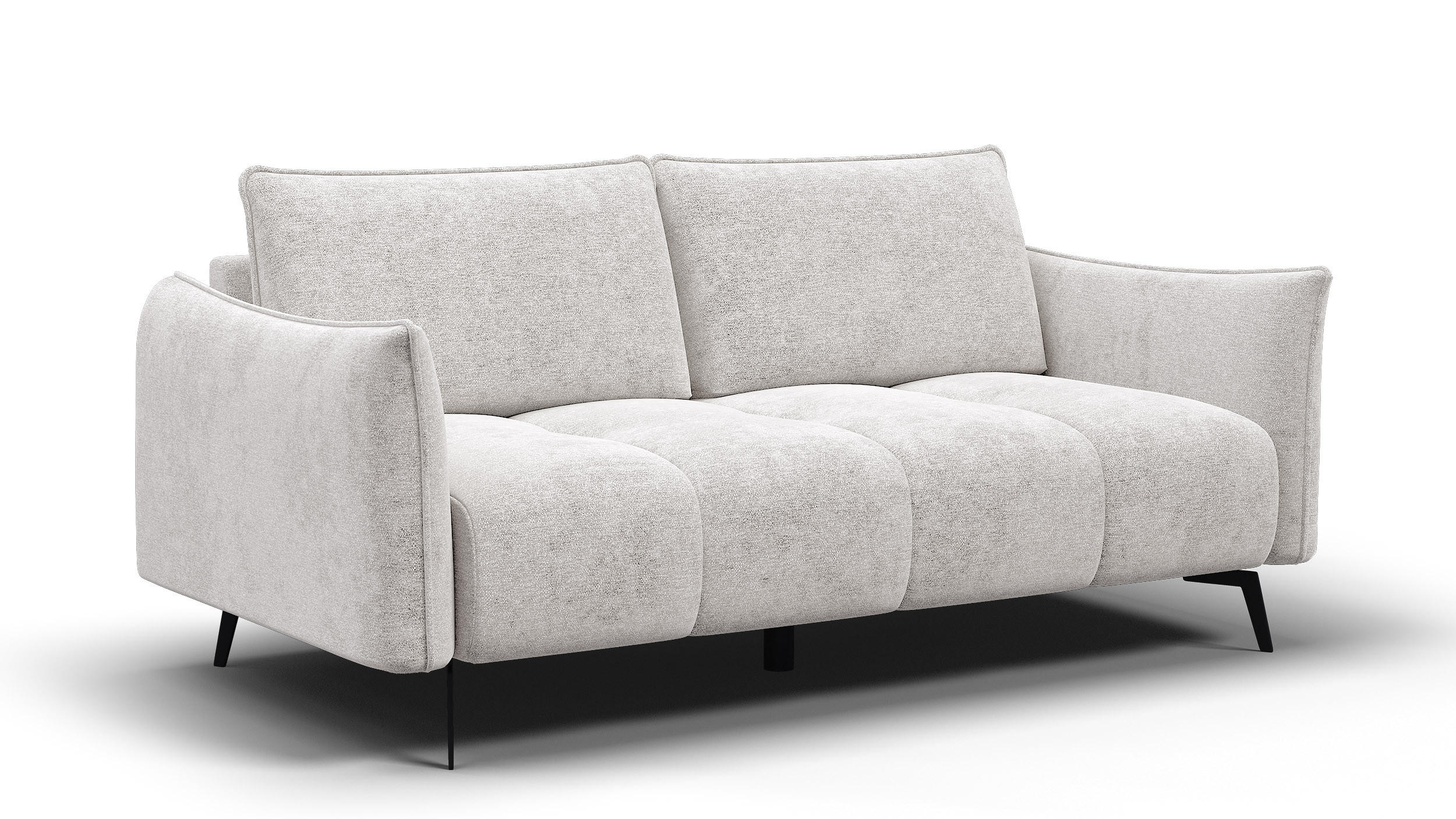 SOFA AERA 2,5-Sitzer, ecru - Ecru/Schwarz, Holz/Textil (187/89/96cm) - Courtois Laville