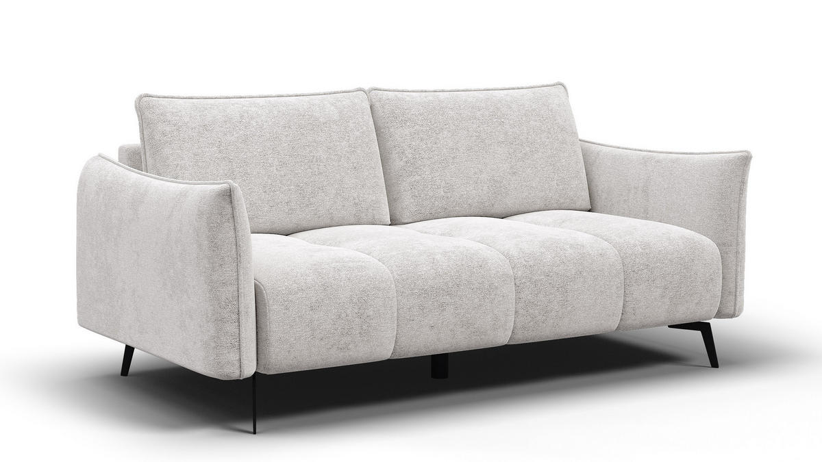 SOFA AERA 2,5-Sitzer, ecru - Ecru/Schwarz, Holz/Textil (187/89/96cm) - Courtois Laville