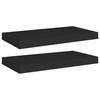 SCHWEBEREGALE 2 STK. SCHWARZ 50X23X3,8 CM MDF - Schwarz, Holzwerkstoff (23/3.8/50cm) - vidaXL