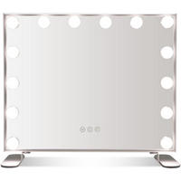 SPIEGEL Hollywood Silber - Silberfarben, Glas (18/43/50cm) - COSTWAY