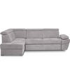 SCHLAFECKSOFA RATLO links 4/5-Sitzer mit Bettkasten, hellgrau - Silberfarben, Textil (270/190cm) - KONSIMO®