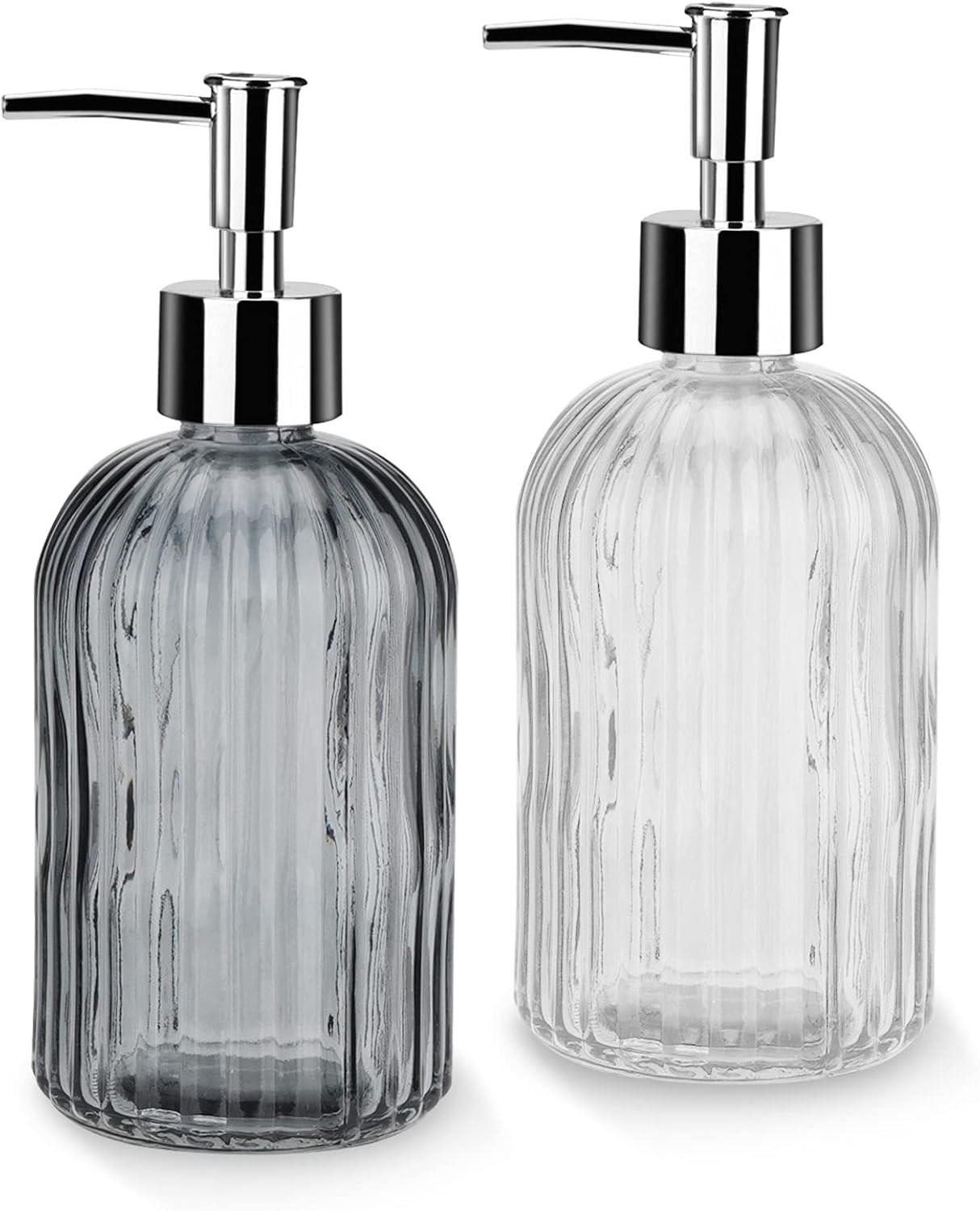SEIFENSPENDER , Flüssigseifenspender – 2-teilig - Transparent, Glas (6.9/3.5/18.7cm) - BELZ