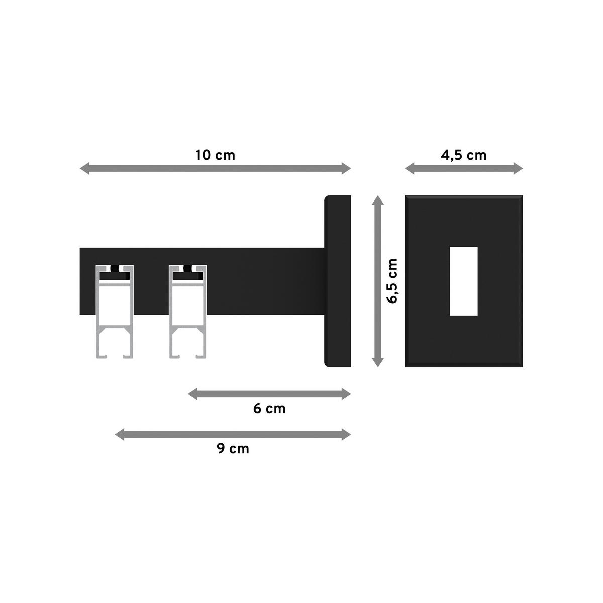 INNENLAUF-GARDINENSTANGEN-SET Smartline Lox 140 cm, 2-läufig, 14x35 mm Schwarz - Schwarz, Metall (140cm) - INTERDECO