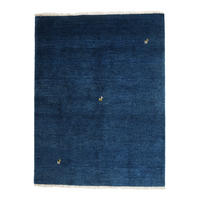 GABBEH-TEPPICH handgeknüpft Blau 200/152 cm Schurwolle - Blau, Textil (152/200cm) - Looma