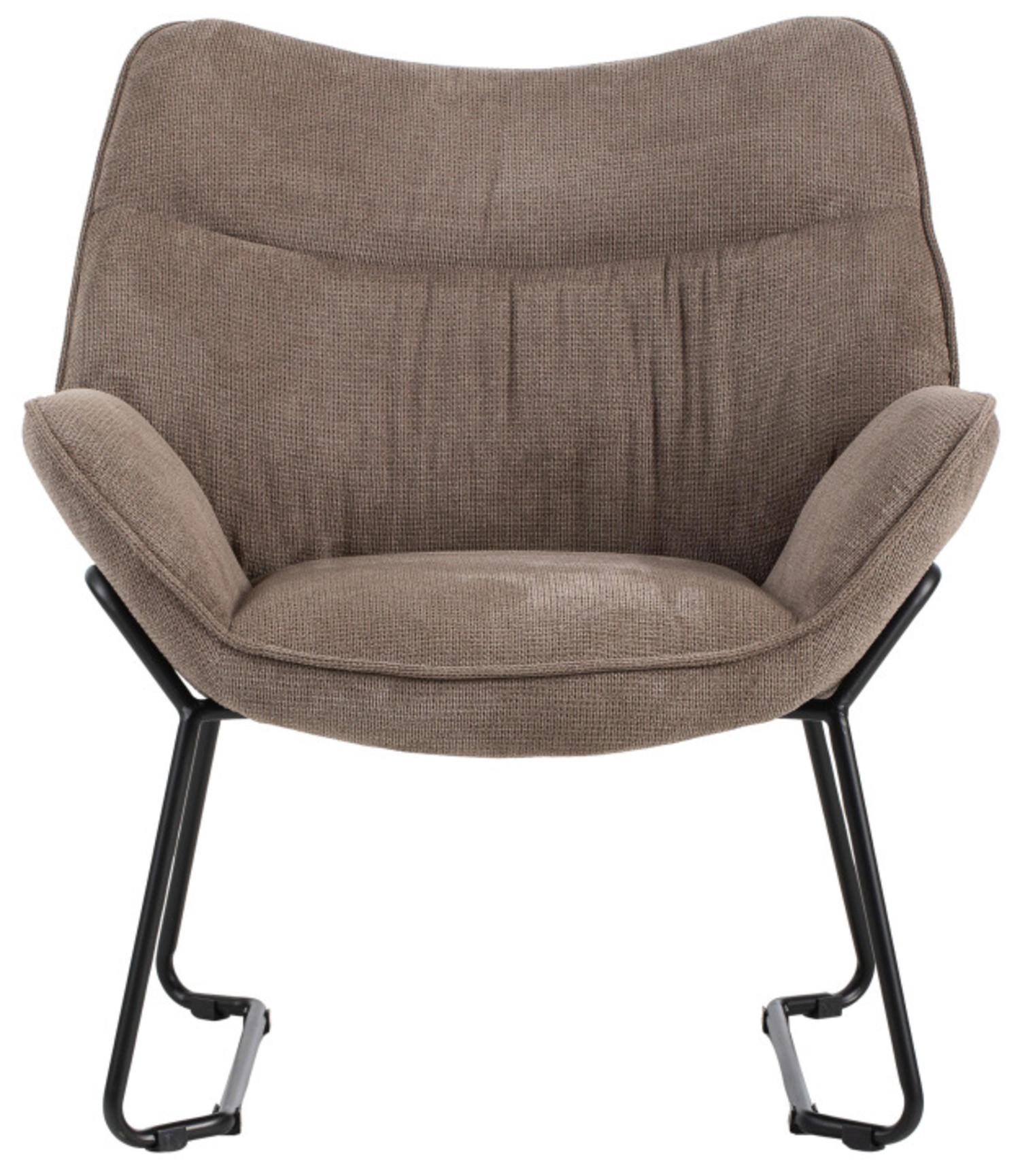 SESSEL Aliano braun - Beige/Schwarz, Textil/Metall (73/76/67cm) - Mr. Deko