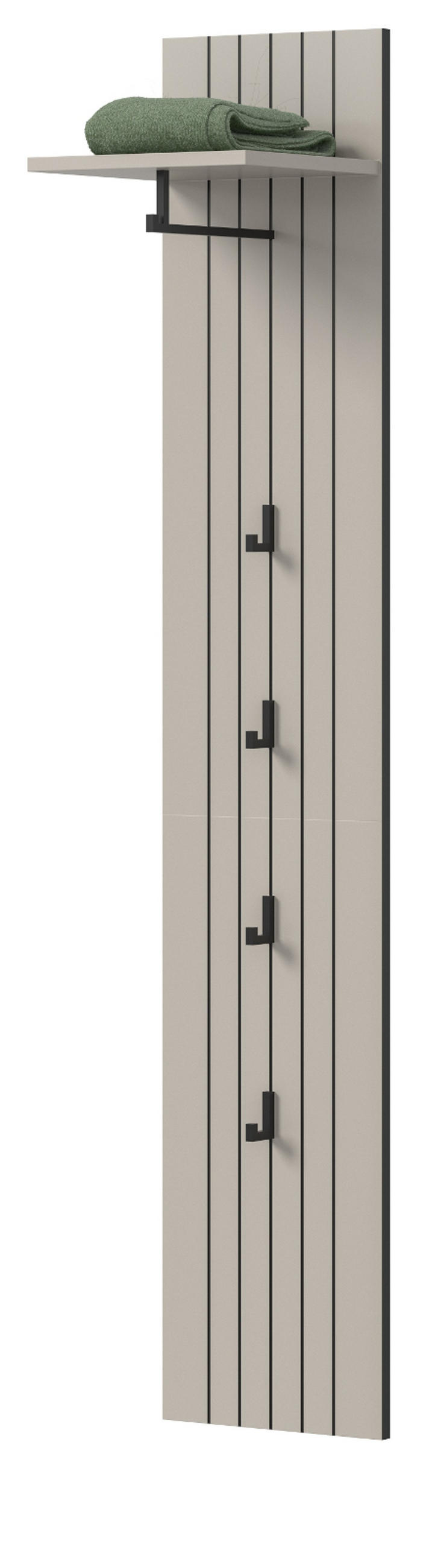 GARDEROBENPANEEL Kaschmir 31 x 160 cm, Flurgarderobe mit Kleiderstange - Kaschmir, Holzwerkstoff/Metall (31/160/27cm) - Inn.Furn