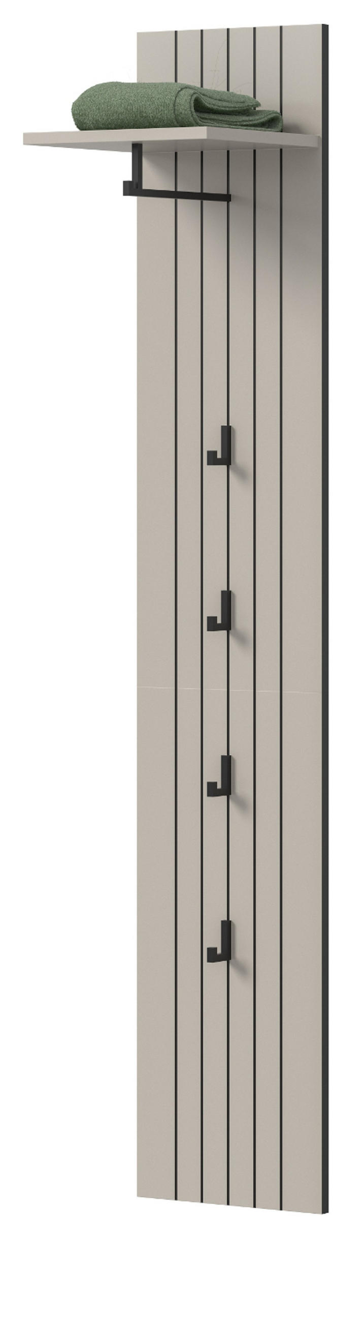 GARDEROBENPANEEL Kaschmir 31 x 160 cm, Flurgarderobe mit Kleiderstange - Kaschmir, Holzwerkstoff/Metall (31/160/27cm) - Inn.Furn