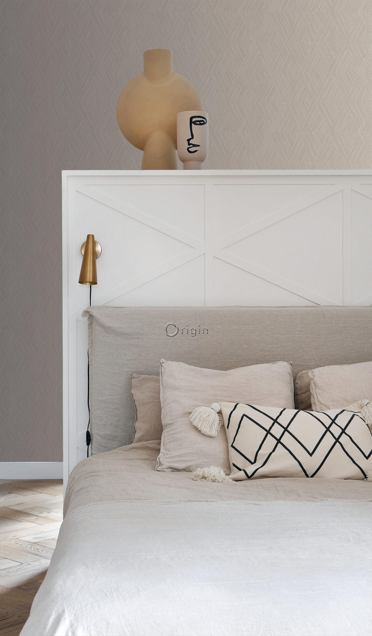 TAPETE 3D-Muster 53 cm x 10.05 m - Beige, Papier (53/1000cm) - Origin Wallcoverings