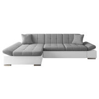 ECKSOFA Malwi, Seite: Links - Weiß/Grau, Holz/Textil (278/161cm) - MIRJAN24
