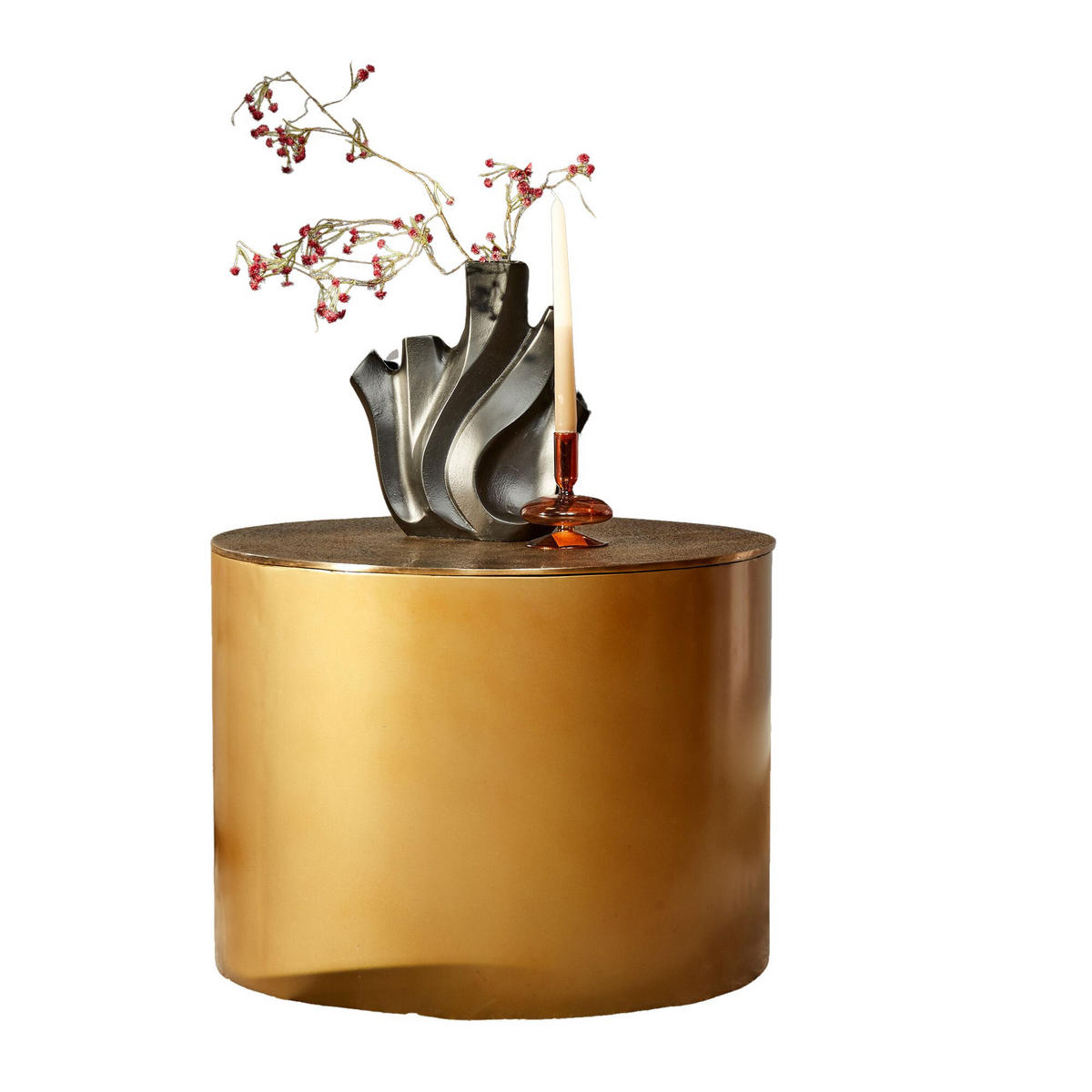 COUCHTISCH Elara Metall 60 cm / 60 cm Gold - Goldfarben, Metall (60/60/45cm)