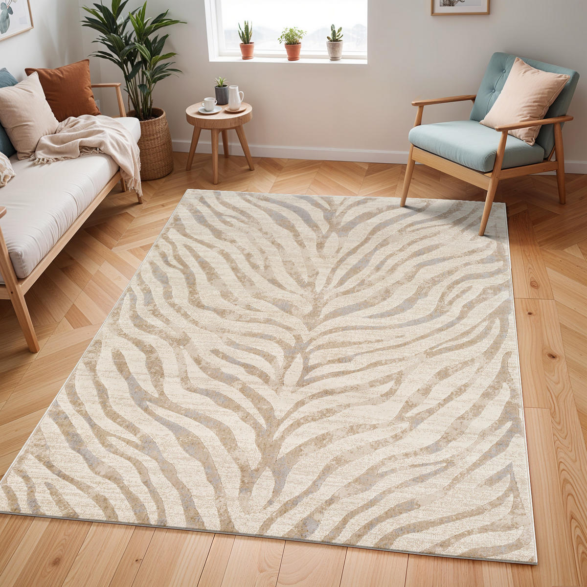 KURZFLORTEPPICH Cybele 120/170 cm Beige - Beige, Textil (120/170cm) - LIVABLISS